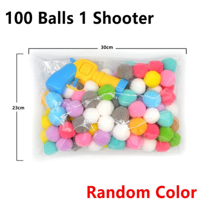 10-100pcs Cat Plush Ball Launcher Funny Cat Toys Interactive Launch Training Toy For Pet Kitten Creative Mini Shooting Games