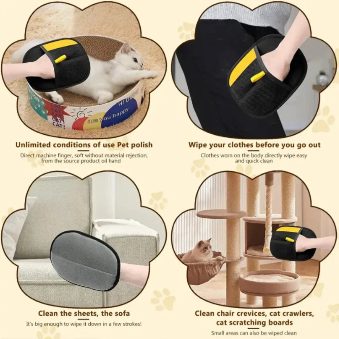 2-Piece Double-Sided Electrostatic Pet Hair Removal Gloves
