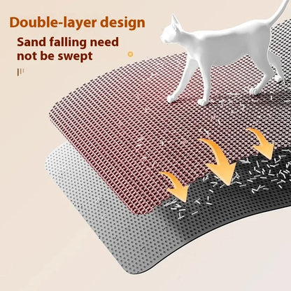 Cat Litter Mat Heavy Duty Waterproof 2 Layer Non Slip Washable Pet Floor Protector Litter Box Sand Stopper Pet Product